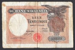 Banconota da 25 lire tipo Aquila Sabauda d.m. 24.01.1918