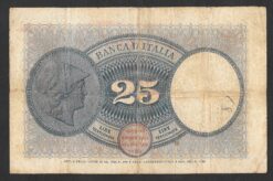 Alternative view of Banconota da 25 lire tipo Aquila Sabauda d.m. 01.07.1918