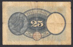Alternative view of Biglietto di Stato da 25 lire tipo Aquila Sabauda del 1923