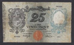 Banconota da 25 lire Banco di Napoli del 1918