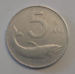 Moneta da 5 lire tipo Delfino del 1956