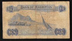 Alternative view of Banconota da 5 rupie Bank of Mauritius del 1973-1982 (Queen Elizabeth II)