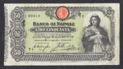 Banconota da 50 lire Banco di Napoli del 1903