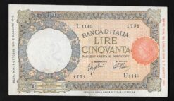 Banconota da 50 lire tipo Lupa Capitolina d.m. 08.10.1943 (R.S.I.)