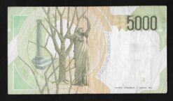 Alternative view of Banconota da 5000 lire tipo Bellini primo decreto serie sostitutiva XA...A