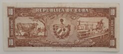 Alternative view of Banconota da 10 pesos cubani Carlos Manuel de Céspedes 1960 firmata Che