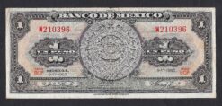 Banconota da 1 peso messicano del 1965 (calendario azteco)