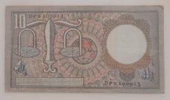 Alternative view of Banconota da 10 gulden Paesi Bassi “Hugo de Groot” del 1953 (serie DPS...)